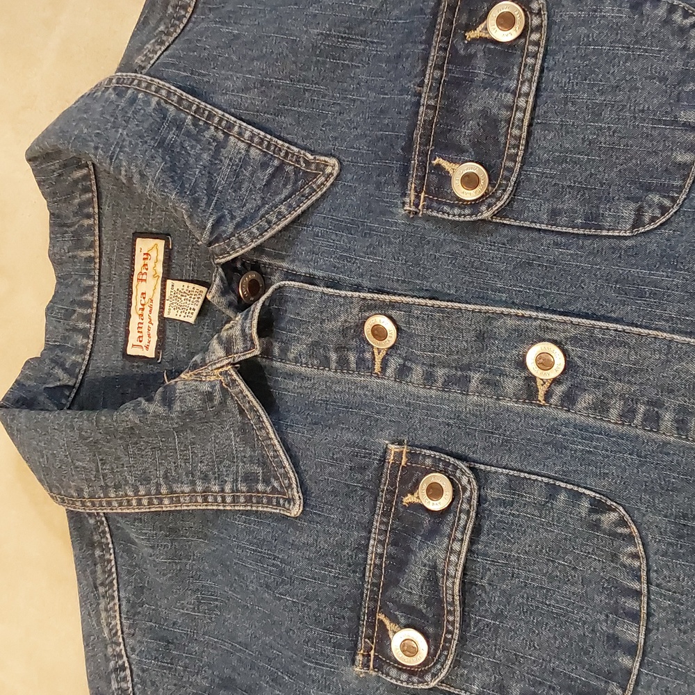 Vintage 80's JAMAICA BAY Blue Denim Button Up Jean Jacket Womens Size L - Picture 6 of 12